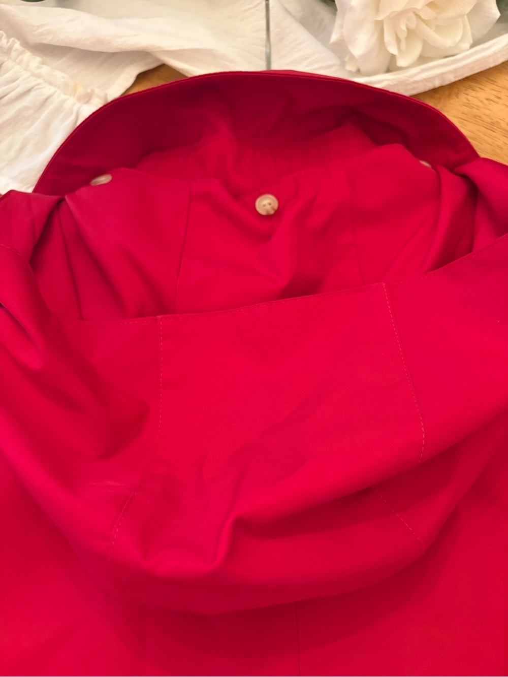 Ralph Lauren Bold Red Button-Front Trench Coat - Water Resistant - Picture 12 of 12